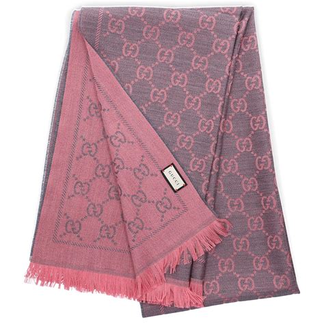 pink and grey gucci scarf